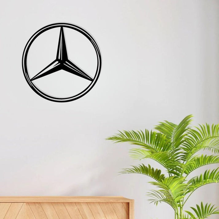 Artrooms Mercedes Logo Metal Wall Art With Light - Wall Decoration