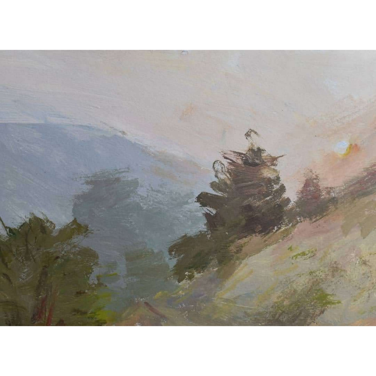 Water Color Handmade Painting 11 X 18 Inch - (Mountain144)