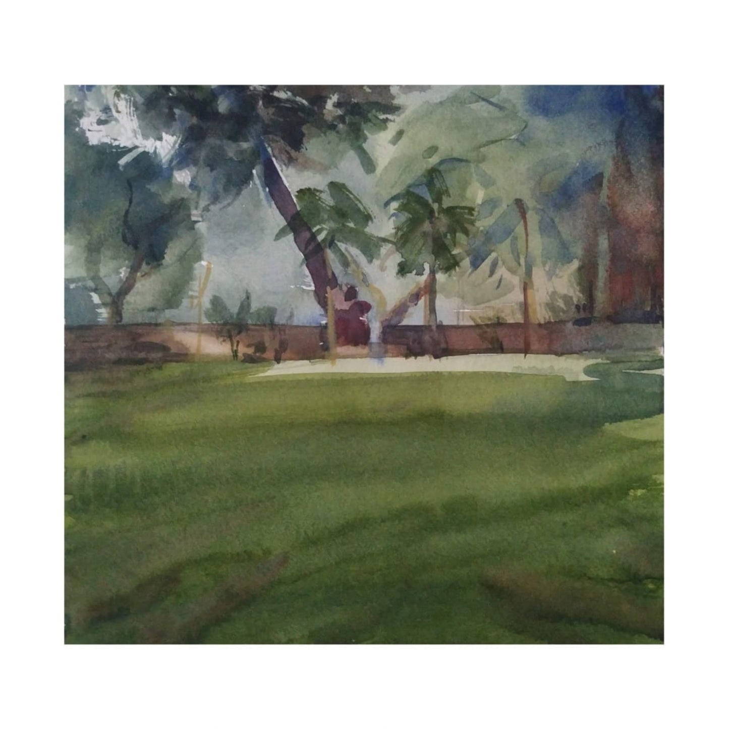 Water Color Handmade Painting 11 X 18 Inch - (Landscape157)