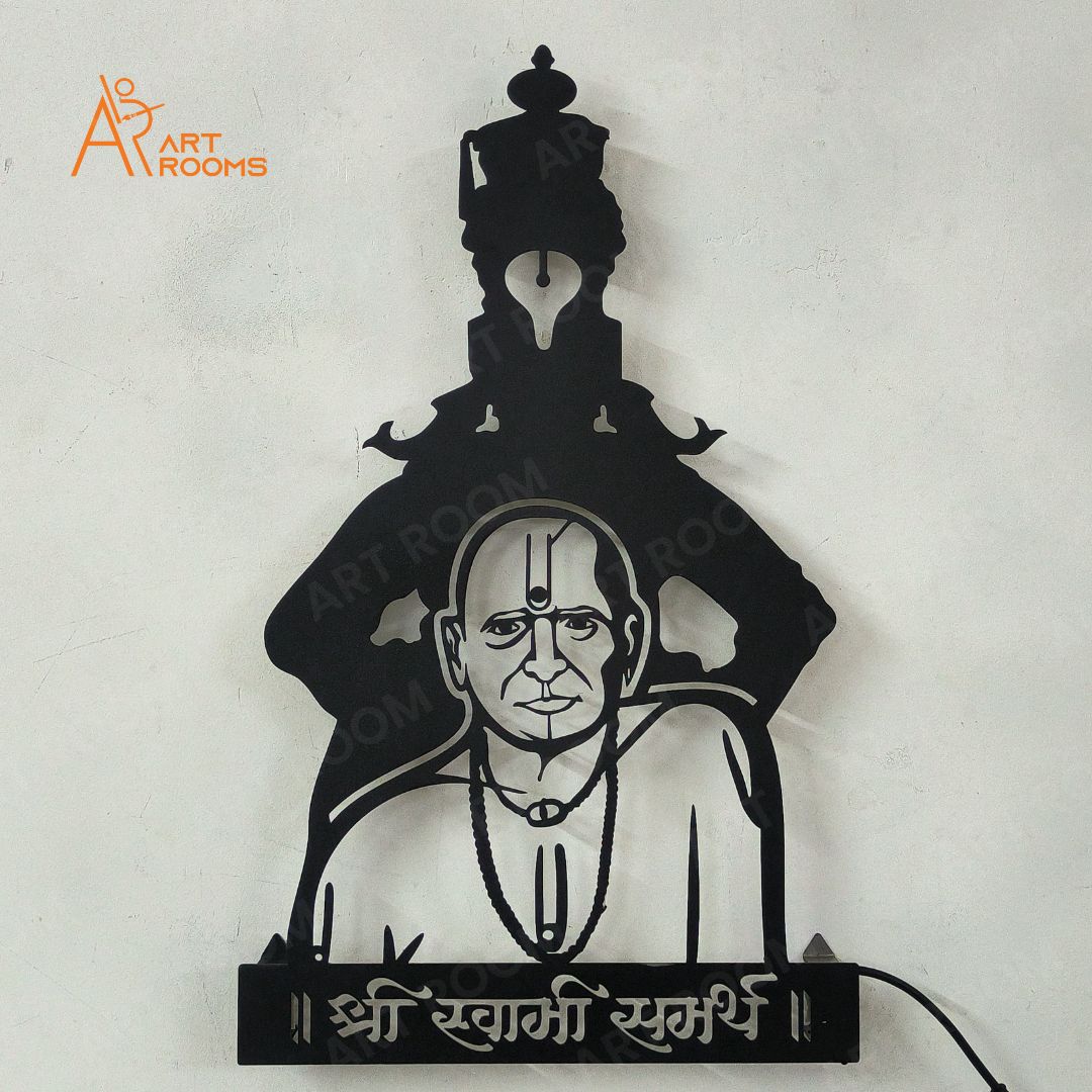 Artrooms Swami Samarth and Vitthal Metal Wall Art With Light