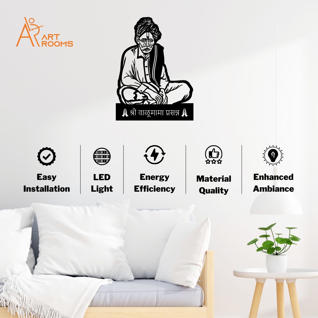 Artrooms Balumama Metal Wall Art With Light