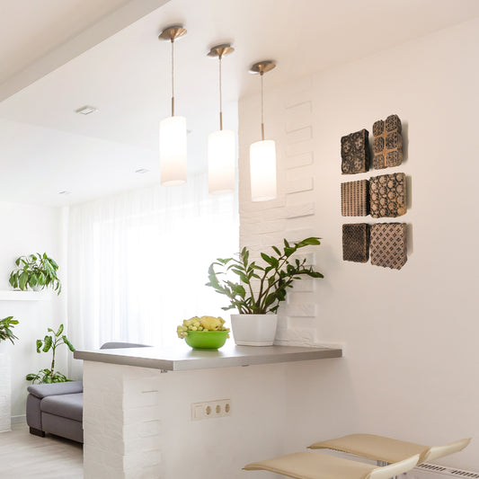 Wooden block stamps for fabric and crafts – 6 piece set