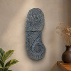 Vintage Hand-Carved Wooden Printing Block – Dense Fern Vine Paisley (2-Piece)