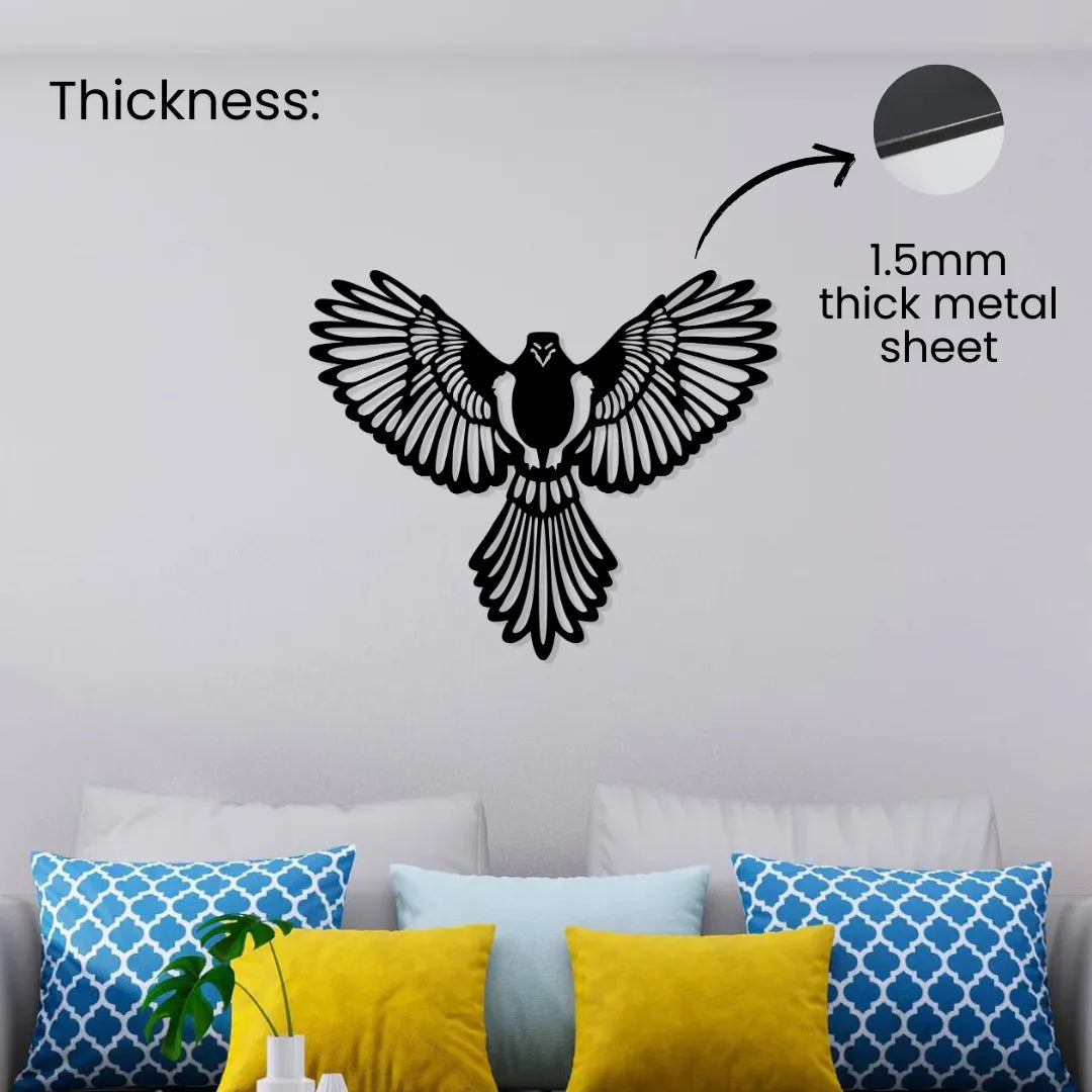 1.5mm thick metal eagle wall art with powder coated finish