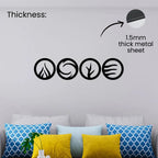 1.5mm thick metal element wall art set with powder coated finish