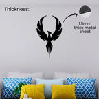 1.5mm thick metal phoenix wall art with powder coated finish
