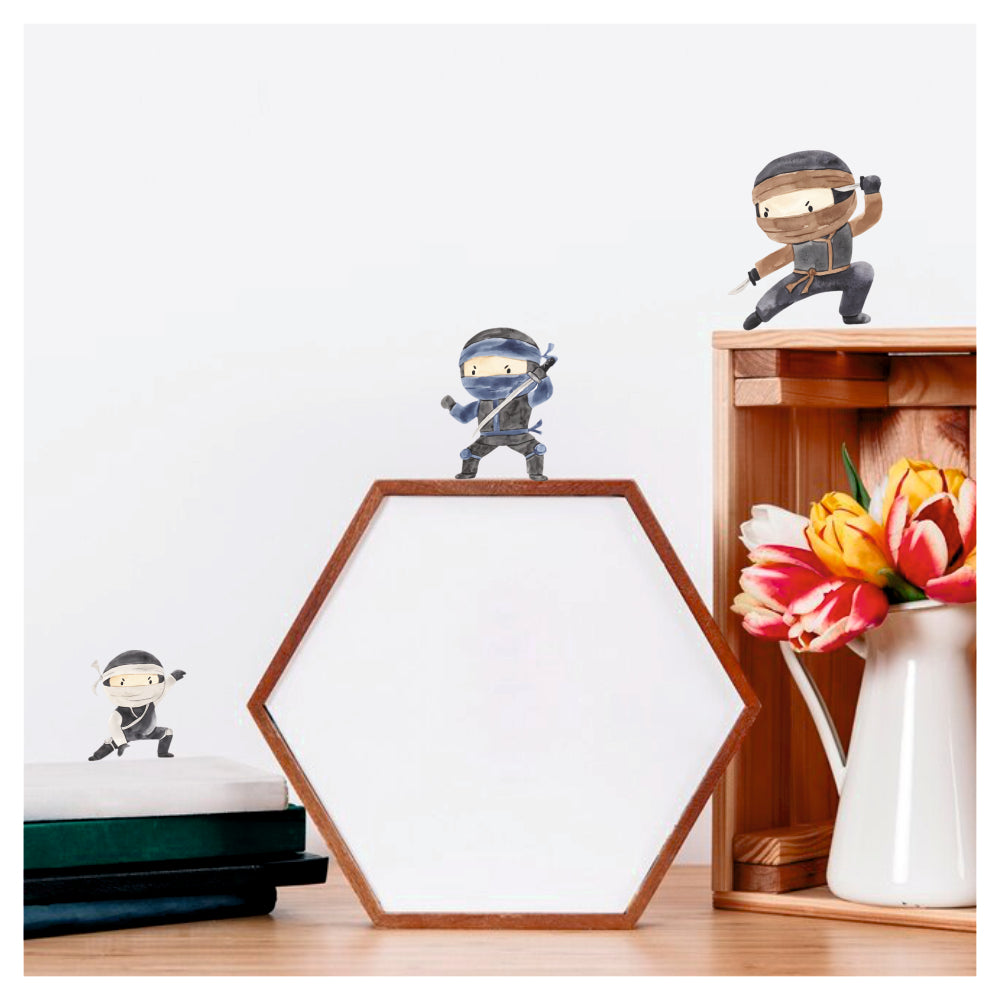 Ninja Wall Sticker – 3 ninjas vinyl wall decal for kids’ room décor