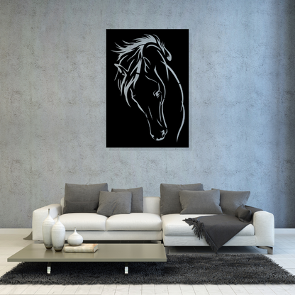 Artrooms Horse Metal Wall Art - Wall Decoration | Wall Hanging (17x25 inch) | Black Matte Finish