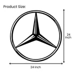 Artrooms Mercedes Logo Metal Wall Art - Wall Decoration | Wall Hanging ( 24x24 inch) | Black Matte Finish