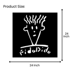 Artrooms Fido Dido Metal Wall Art - Wall Decoration | Wall Hanging (24x24 inch) | Black Matte Finish