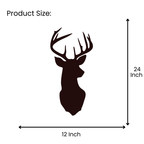Artrooms Deer Metal Wall Art - Wall Decoration | Wall Hanging (12x24 inch) | Black Matte Finish