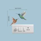 Hummingbird Wall Sticker – Pair of Birds Vinyl Wall Decal for Bedroom & Home Décor