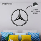 Artrooms Mercedes Logo Metal Wall Art - Wall Decoration | Wall Hanging ( 24x24 inch) | Black Matte Finish