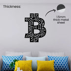 Artrooms Bitcoin Metal Wall Art - Wall Decoration | Wall Hanging (18x24 inch) | Black Matte Finish