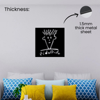 Artrooms Fido Dido Metal Wall Art - Wall Decoration | Wall Hanging (24x24 inch) | Black Matte Finish