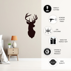 Artrooms Deer Metal Wall Art - Wall Decoration | Wall Hanging (12x24 inch) | Black Matte Finish