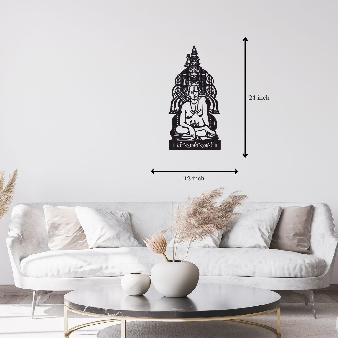 Tulja Bhavani and Swami Samarth Metal Wall Art With Light size 