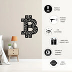 Artrooms Bitcoin Metal Wall Art - Wall Decoration | Wall Hanging (18x24 inch) | Black Matte Finish