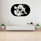 Artrooms Bull and Bear Metal Wall Art - Wall Decoration | Wall Hanging (25x15 inch) | Black Matte Finish