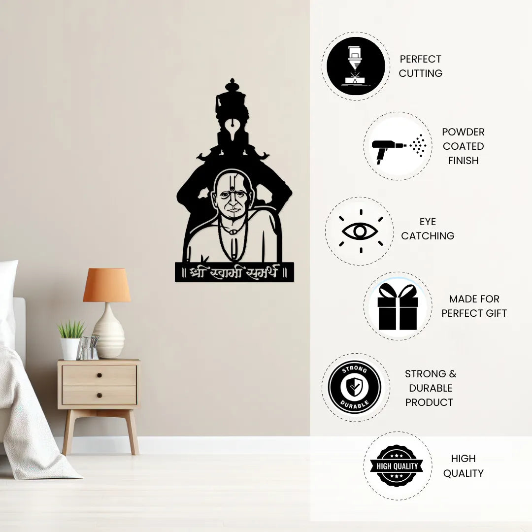 Swami Samarth Metal Wall Art powder coated finish features