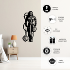 Artrooms Hanuman Metal Wall Art - Wall Decoration | Wall Hanging 11x24 inch | Black Matte Finish