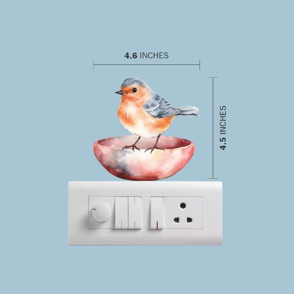 Bird Wall Sticker – Robin Bird Vinyl Wall Decal for Bedroom & Living Room