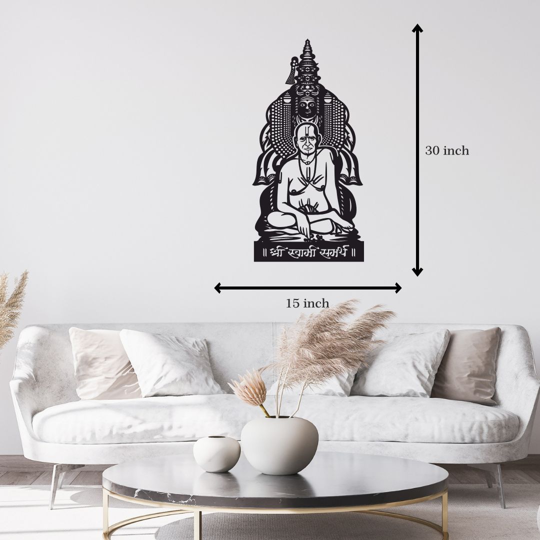 Tulja Bhavani and Swami Samarth Metal Wall Art With Light size 2