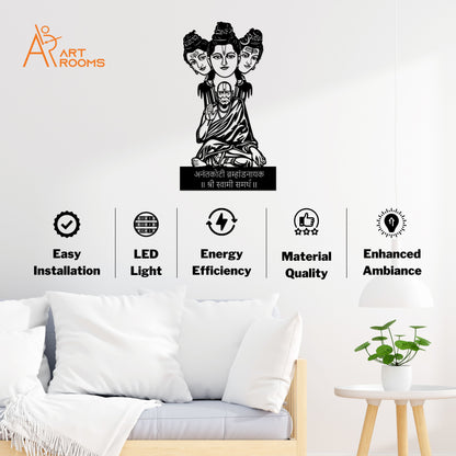 Artrooms Anantkoti Brahmand Nayak Shree Swami Samarth Metal Wall Art With Light