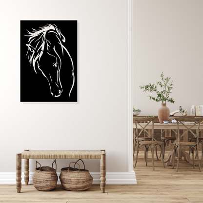 Artrooms Horse Metal Wall Art - Wall Decoration | Wall Hanging (17x25 inch) | Black Matte Finish