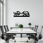 Artrooms Bull and Bear Metal Wall Art – 24x8 inch | Stock Market Wall Decor for Office & Trading Room