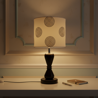 Fabric Lamp Shade – Concentric Circle Block Print Cotton