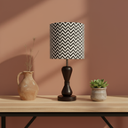 Fabric Lamp Shade – Black & White Chevron Print Cotton
