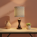 Fabric Lamp Shade – Black & White Chevron Print Cotton