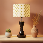 Fabric Lamp Shade – Green Leaf Block Print Cotton