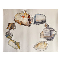 Water Color Handmade Painting 11 X 18 Inch - (Composition182)