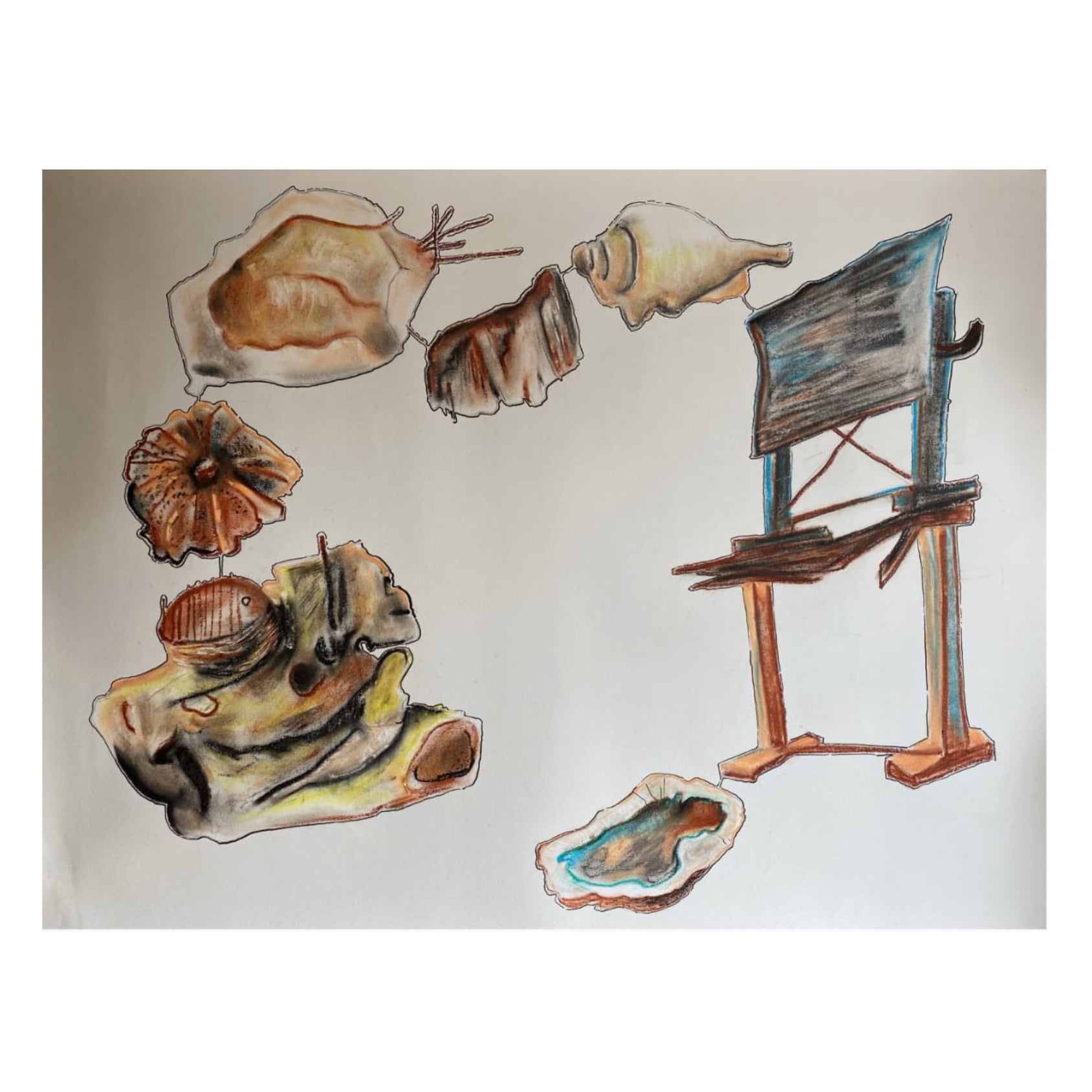 Water Color Handmade Painting 11 X 18 Inch - (Composition186)