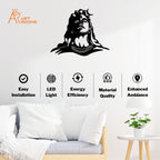 Adiyogi Shiva Metal Wall Art with LED light, showcasing easy installation and enhanced ambiance for spiritual decor.