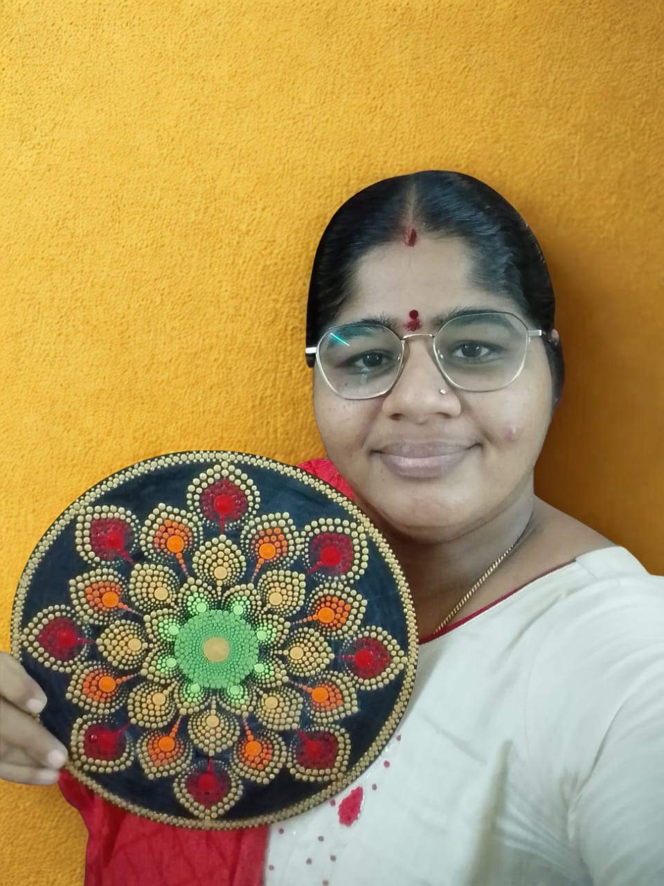 Acrylic Dot Mandala Wall Art-Naga Jothi Kannan