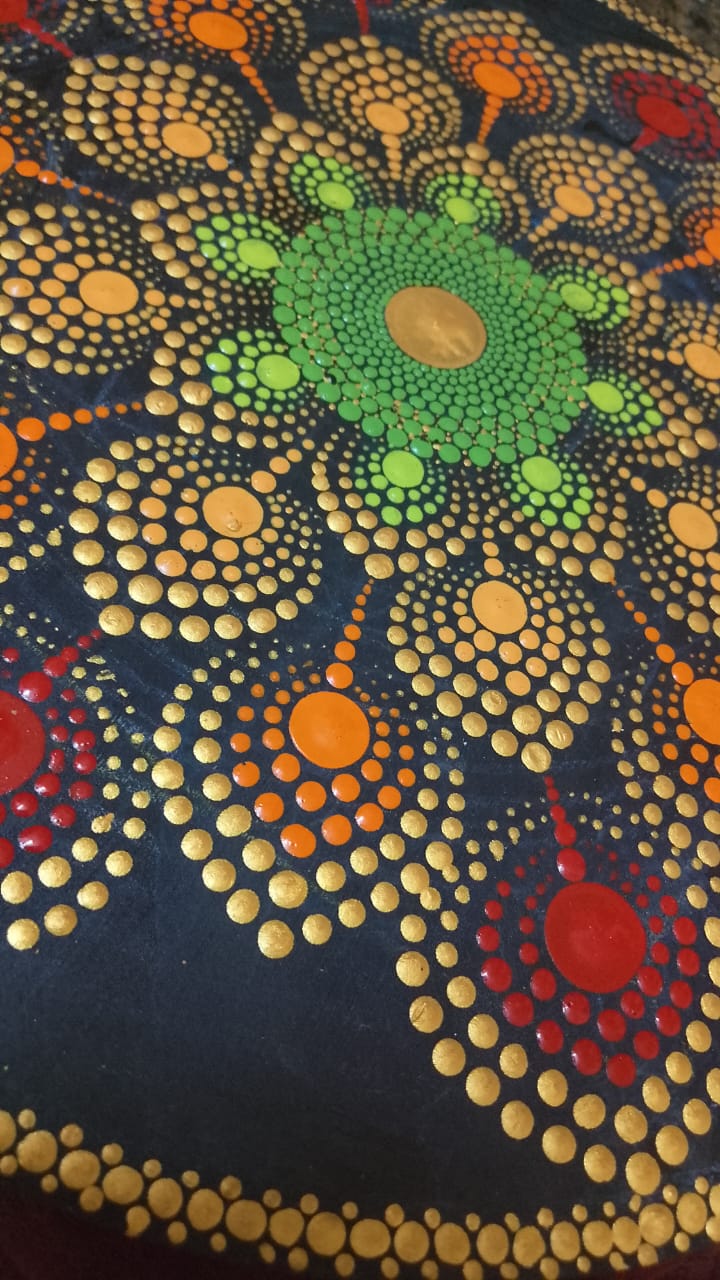 Acrylic Dot Mandala Wall Art-Naga Jothi Kannan