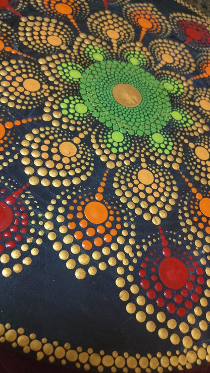 Acrylic Dot Mandala Wall Art-Naga Jothi Kannan