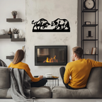 Artrooms Bull and Bear Metal Wall Art – 24x8 inch | Stock Market Wall Decor for Office & Trading Room