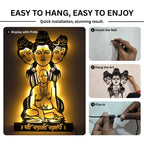 Swami Samarth Metal Wall Art With Light | Wall Decoration (15x25 inch)