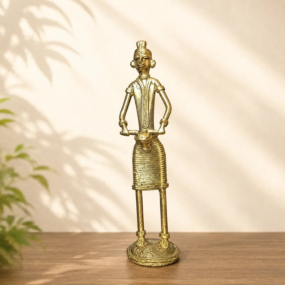 Dhokra Craft Standing Musician Figurine