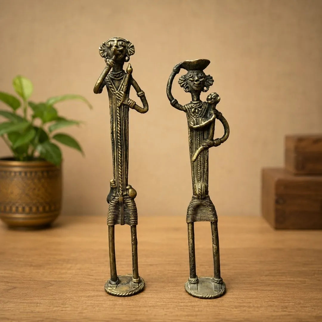 Dhokra Craft Dongria Tribal Family Figurine