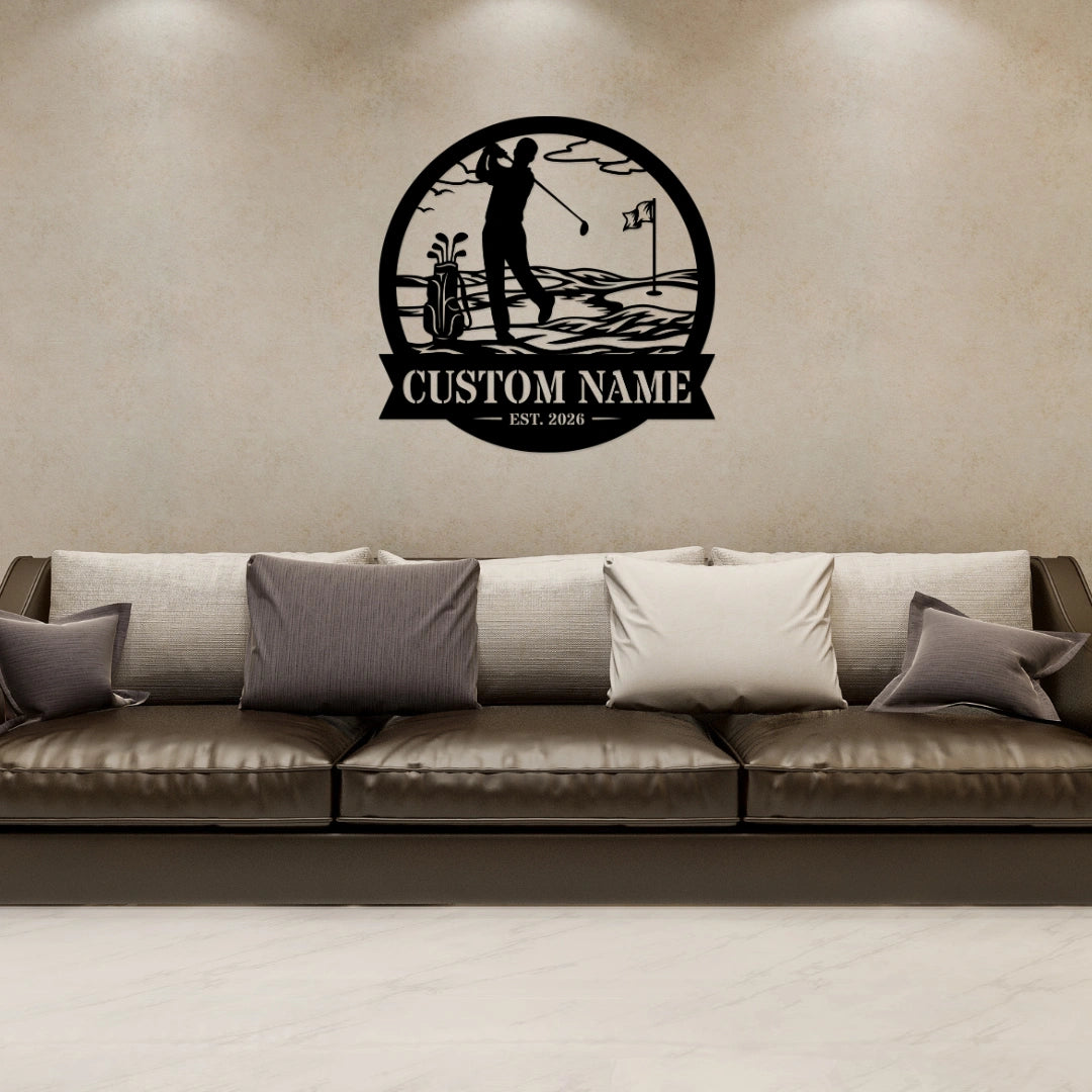 Personalized Sports Golf Metal Wall Art