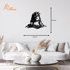 Adiyogi Shiva metal wall art with dimensions, showcasing serenity and spiritual elegance in home decor.