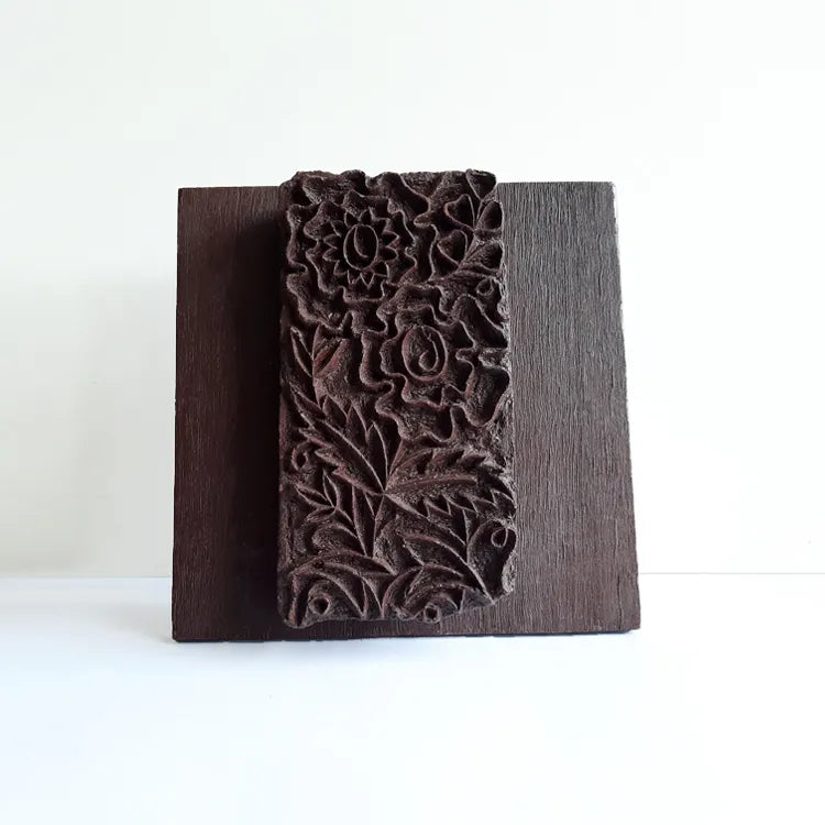 Engraved decorative wooden block