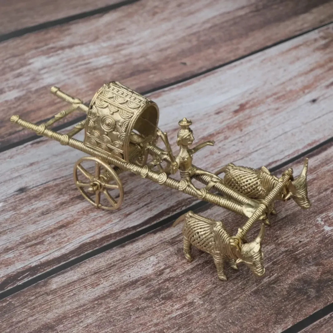 Dhokra Craft Bullock Cart Figurine