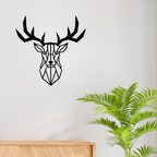 Artrooms Geometric Deer Metal Wall Art – 24x24 inch | Modern Wall Hanging for Living Room & Office