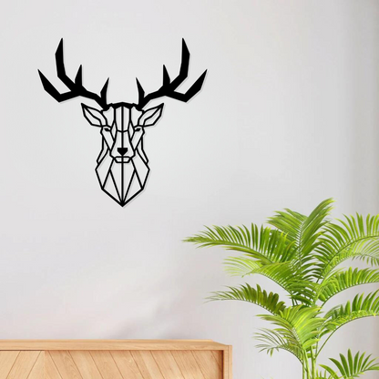 Artrooms Geometric Deer Metal Wall Art – 24x24 inch | Modern Wall Hanging for Living Room & Office